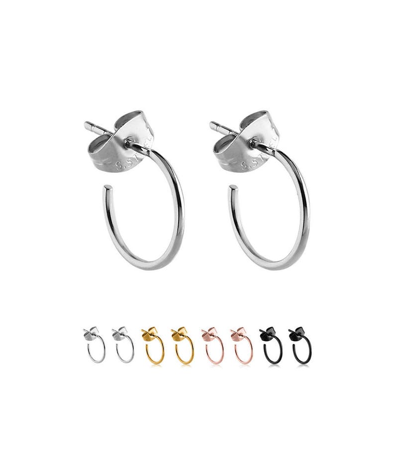 PVD Coated 316L Surgical Steel Hoop Earrings Choose Your Color