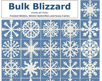 Bulk Blizzard - FPP Quilting Snowflake blocks, packs 1-3