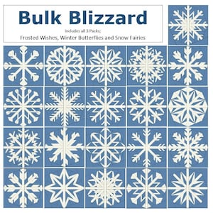 Bulk Blizzard - FPP Quilting Snowflake blocks, packs 1-3