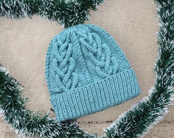 Jolicoeur Knit Hat Pattern - Heart cables