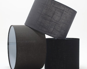 Black Linen Shade - Designer Shade - Hand rolled edge