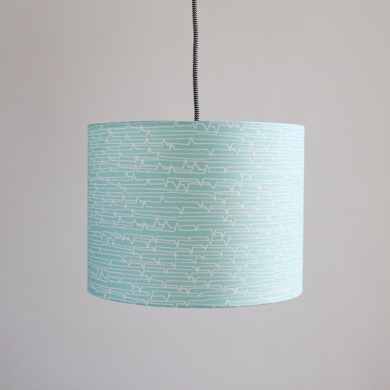 12 Diameter Blue Aqua Drum Lamp Shade Spikes Winter Blues Ready To Ship