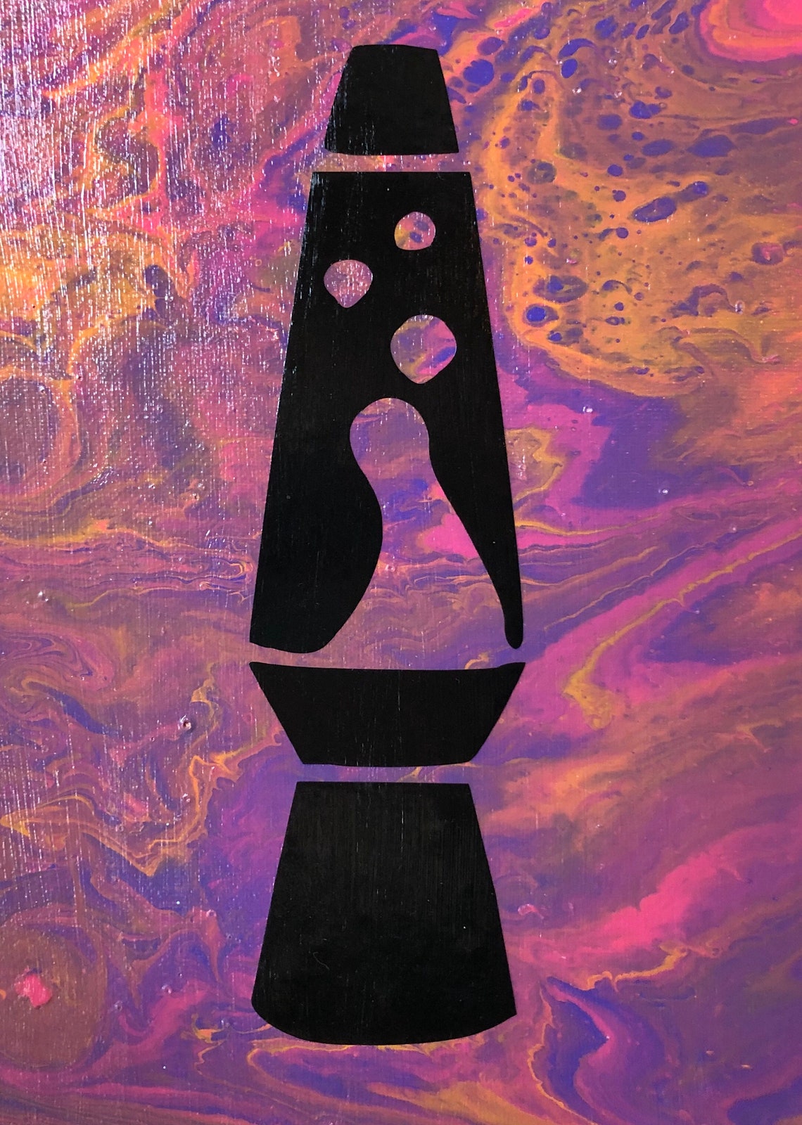 Lava Lamp Wall Hanging/Paint Pour Art/Wall Art/Retro Etsy