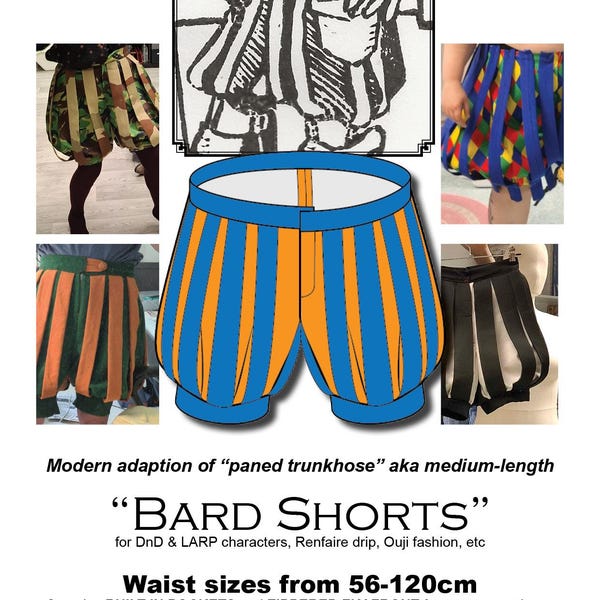 Bard Shorts Sewing Pattern: Printable PDF with Full BEGINNER FRIENDLY Instructions