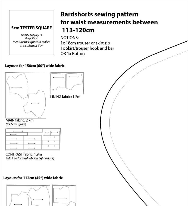 Bard Shorts Sewing Pattern: Printable PDF With Full BEGINNER FRIENDLY ...