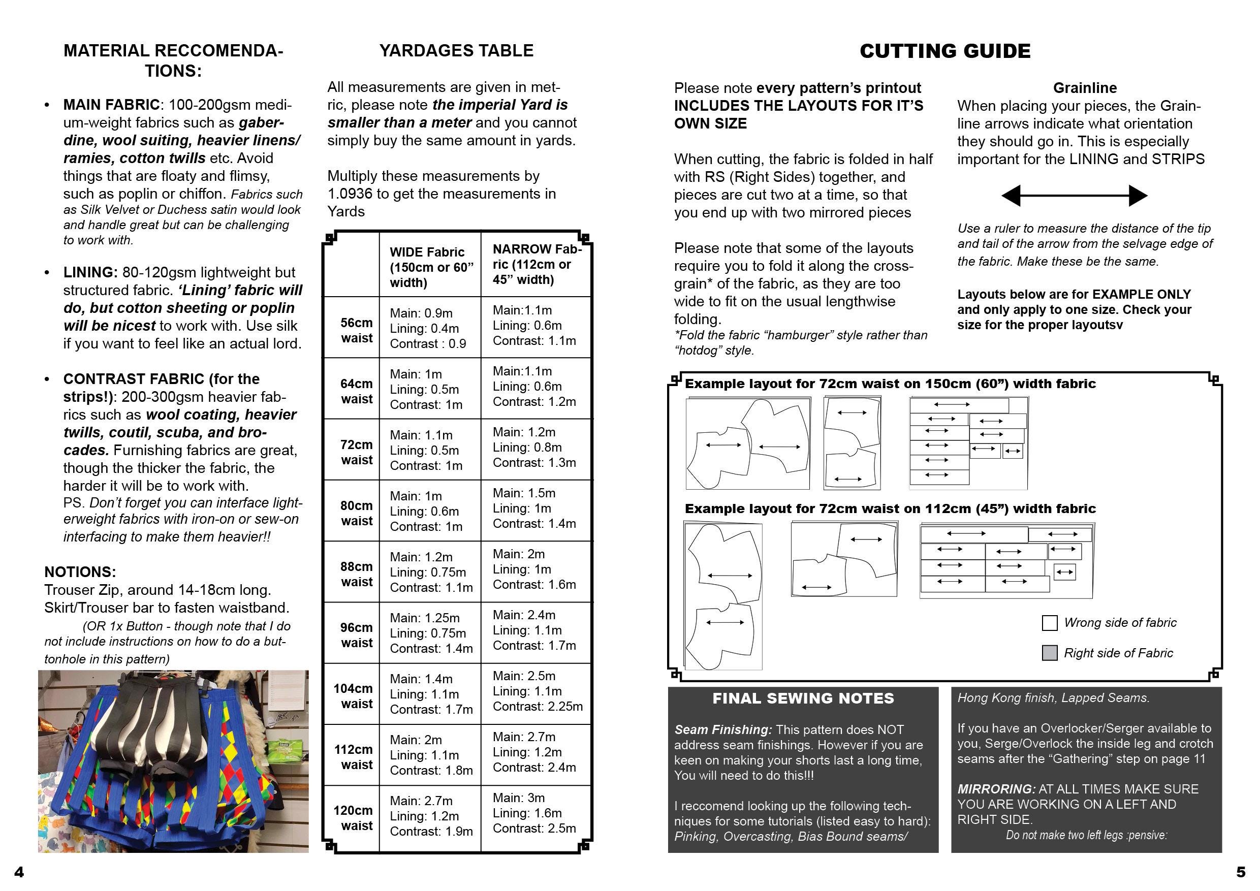 Bard Shorts Sewing Pattern: Printable PDF With Full BEGINNER FRIENDLY ...
