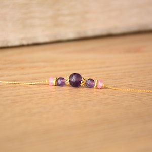 Amethyst-Armband, Schmuck für schwangere Frauen, Schwangerschaftsarmband, Mutterschaftsgeschenk, Anti-Stress-Goldarmband, Natursteine, Chakra
