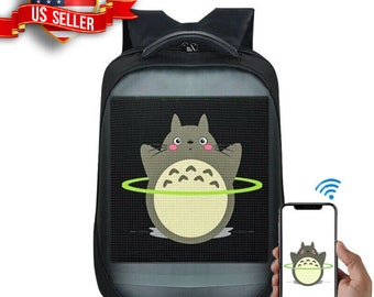 Smart programmable LED Backpack Cool Black Customizable Laptop Backpack Innovative Gift School college high school Dynamic Backpack Outdoor