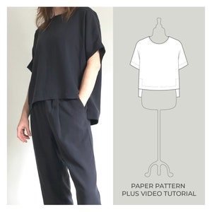 Asymmetric Top Sewing Pattern, PRINTED PAPER PATTERN, Linen Top Pattern ...