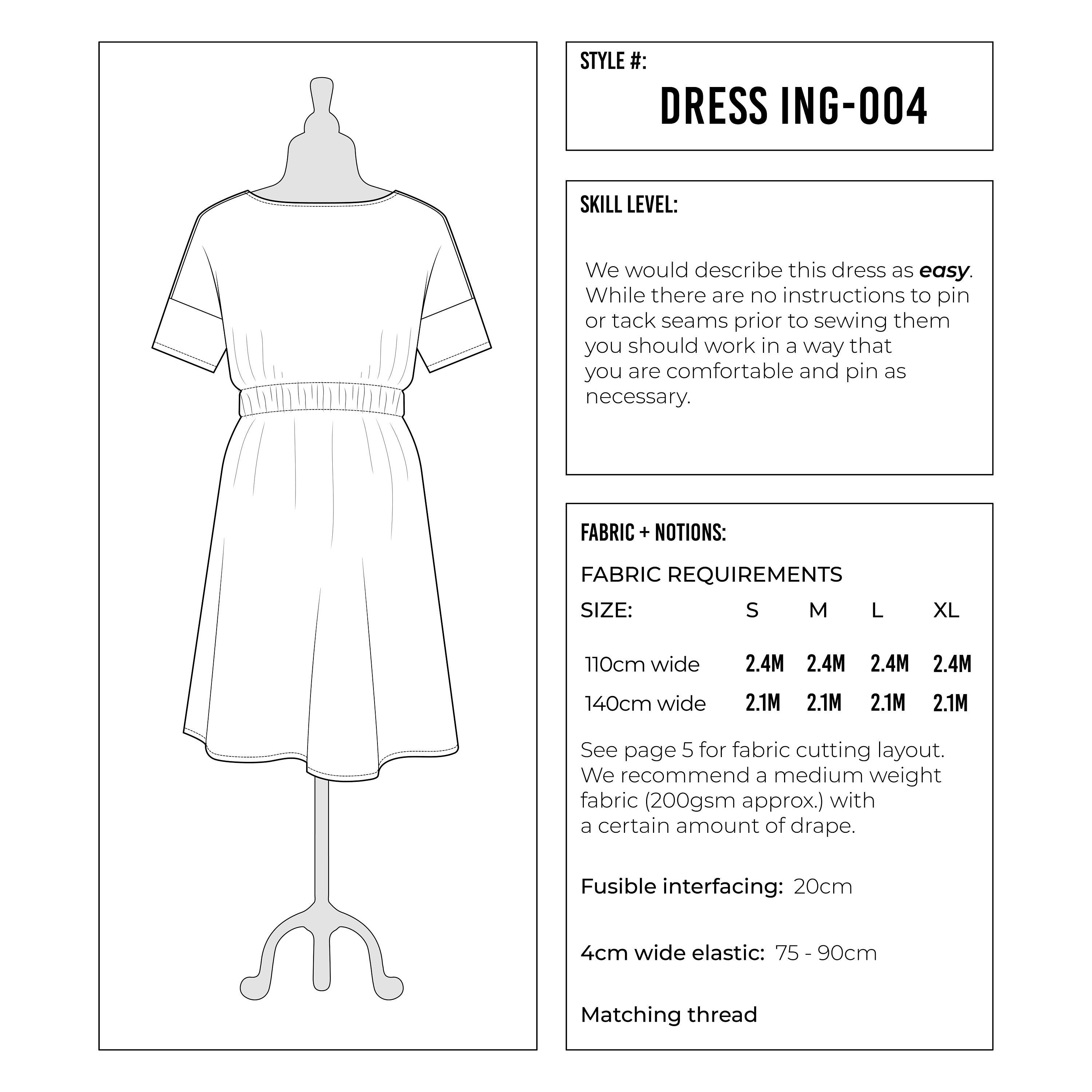 Everyday Dress Sewing Digital PDF Pattern Dress Pattern Etsy