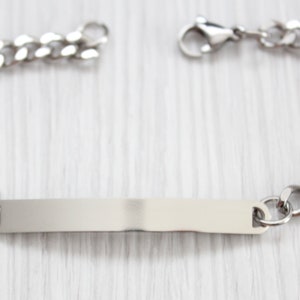 Boys Stainless Steel Identity Link Bracelet with Free Personalised Engraving, Includes Gift Box & Free Shipping