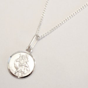 Childs 925 Sterling Silver St. Christopher Necklace with Free Personalised Engraving