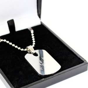 MENS Stainless Steel Dog Tag, Personalised Engraving, Includes Gift Box & Free Shipping