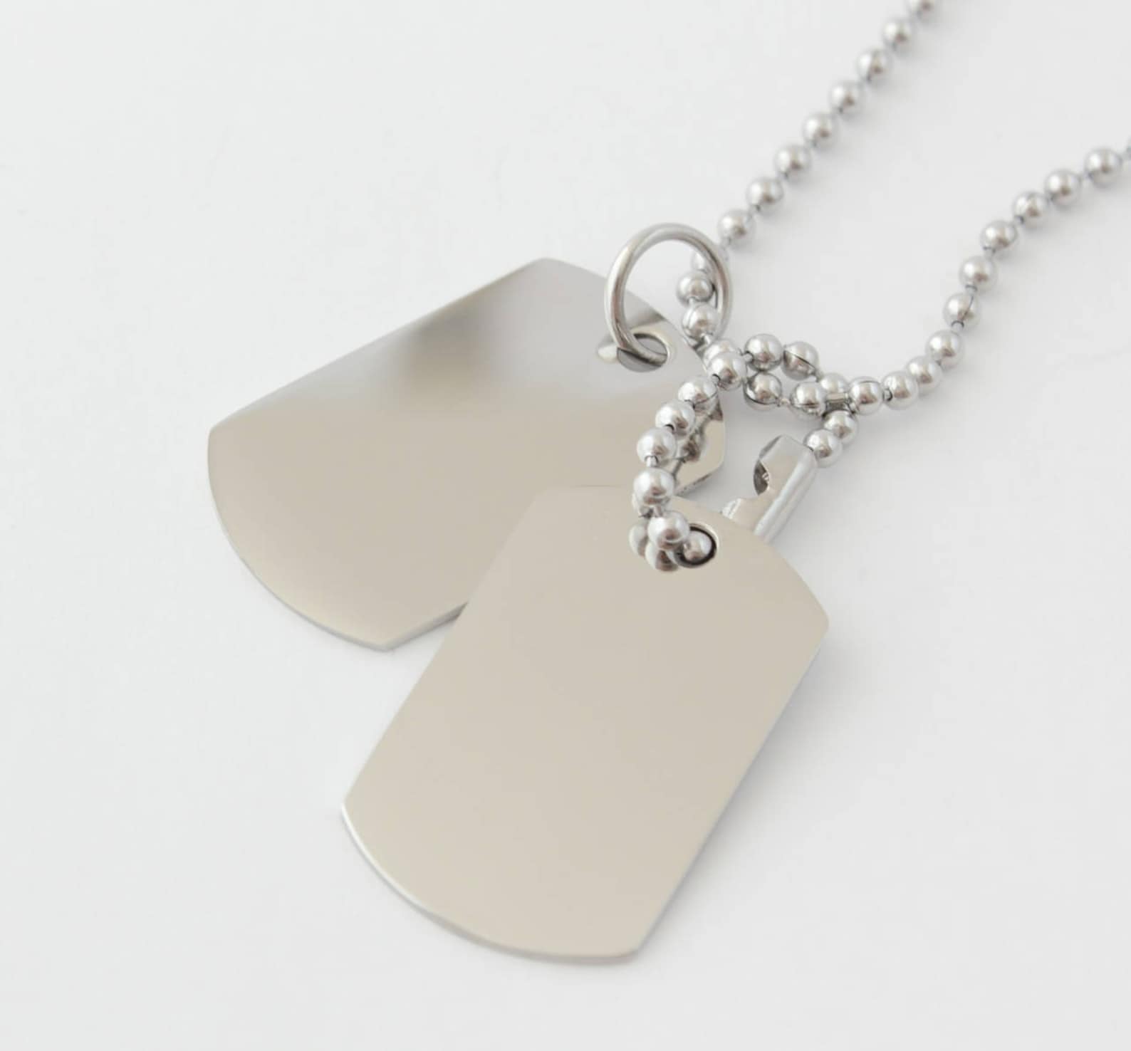 MENS Stainless Steel Double Dog Tags Personalised Engraving Etsy UK