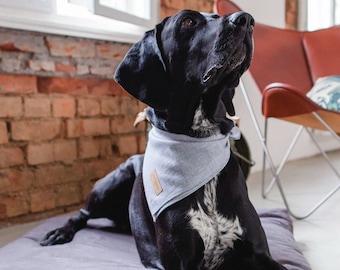 Dog scarf - organic cotton dog bandana - vegan minimalist design in linen look - striped - Snifferson