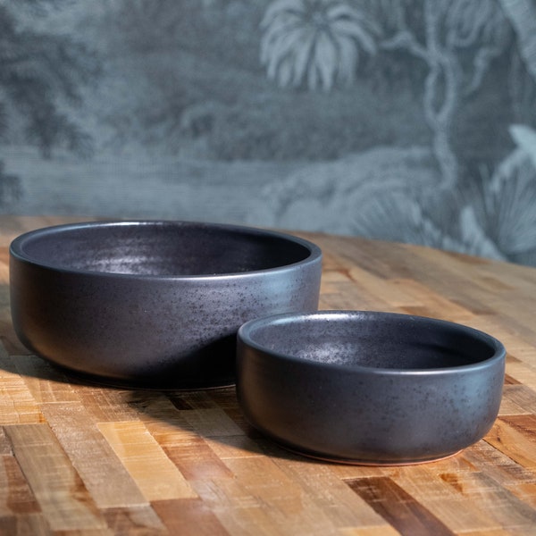 Handmade ceramic dog bowl