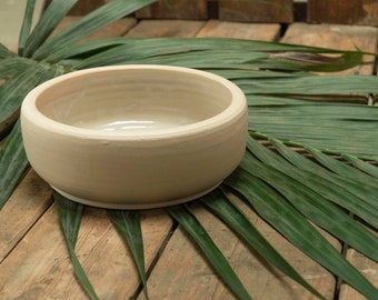 Handmade ceramic dog cup - natural