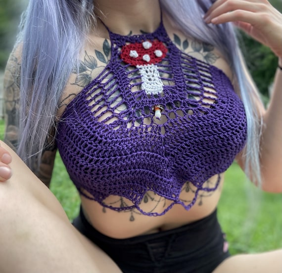 Fish Net Mermaid Style Crochet Top, Fishnet Crocheted Bralette