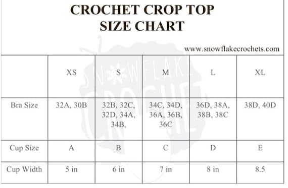 Tabla de online medidas para bralettes
