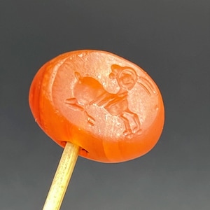 Old Bead Near Eastern Ancient Roman Sasanian Agate Stamp Seal Intaglio Signet