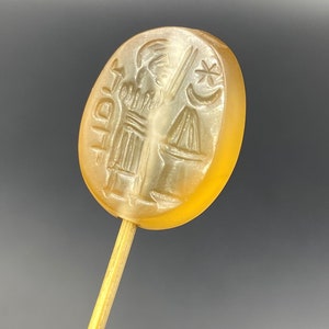 ALTE STEMPELPERLE Vorderes uraltes sassanidisches achämenidisches Intaglio Siegel aus dem Nahen Osten