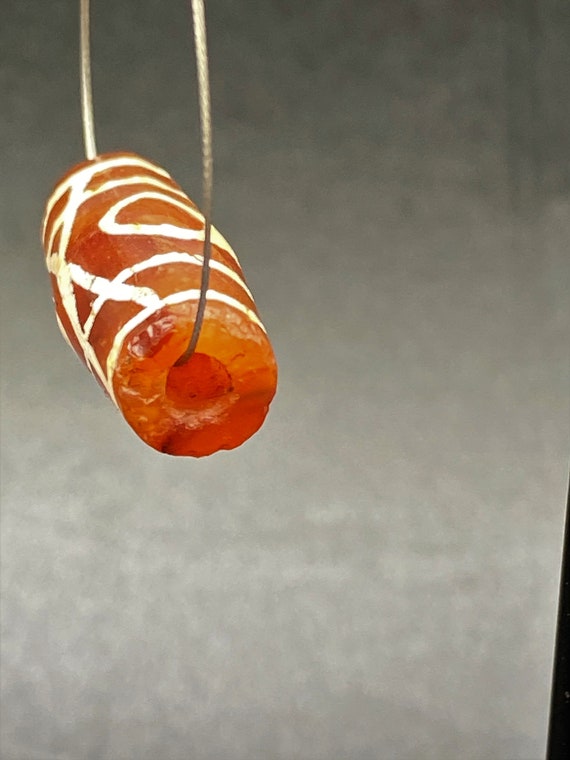 Rare Unique Pattern Antique Etched Carnelian Amul… - image 10