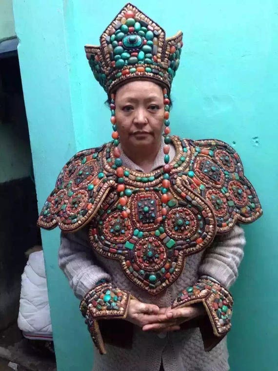 Old Antique Tibetan Wedding Traditional Cultural D