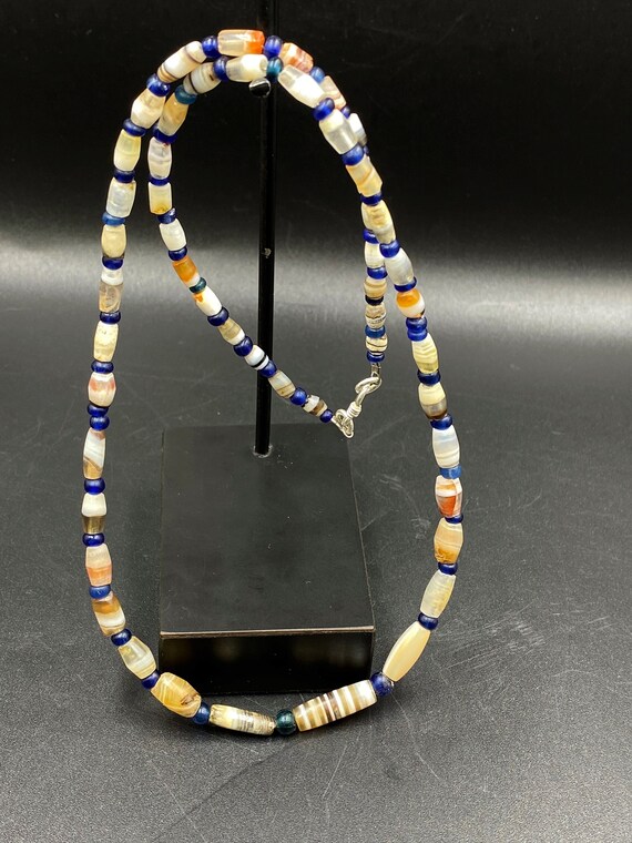 古い古代のアンティークの古い縞模様の瑪瑙ビーズのネックレス - Etsy 日本