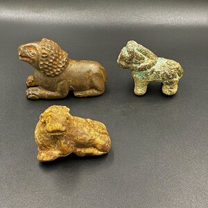 Ancient Antique Bronze and stone Animals figures