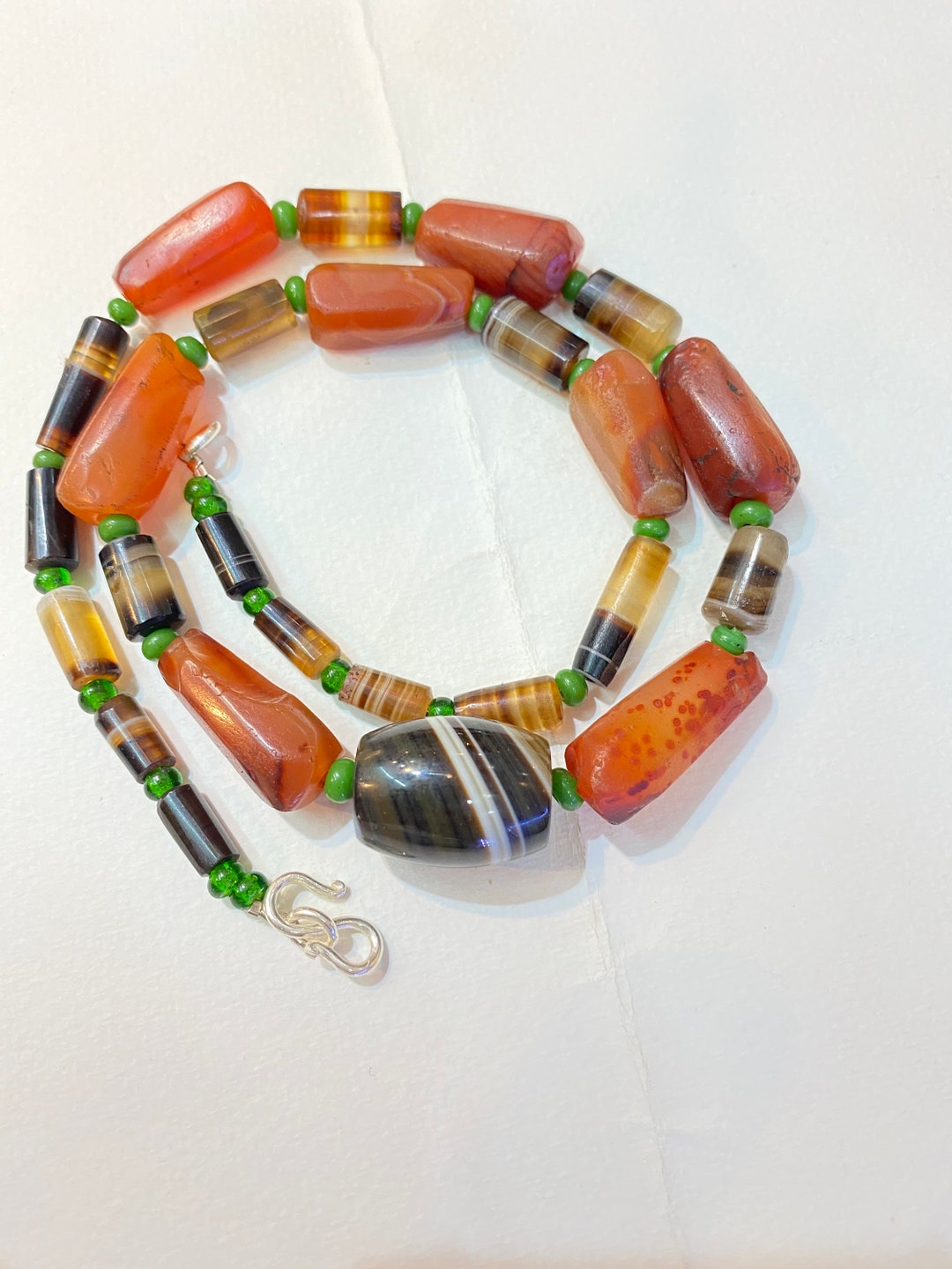 Old Ancient Antique Old Banded Agate Carnelian Beads Necklace - Etsy