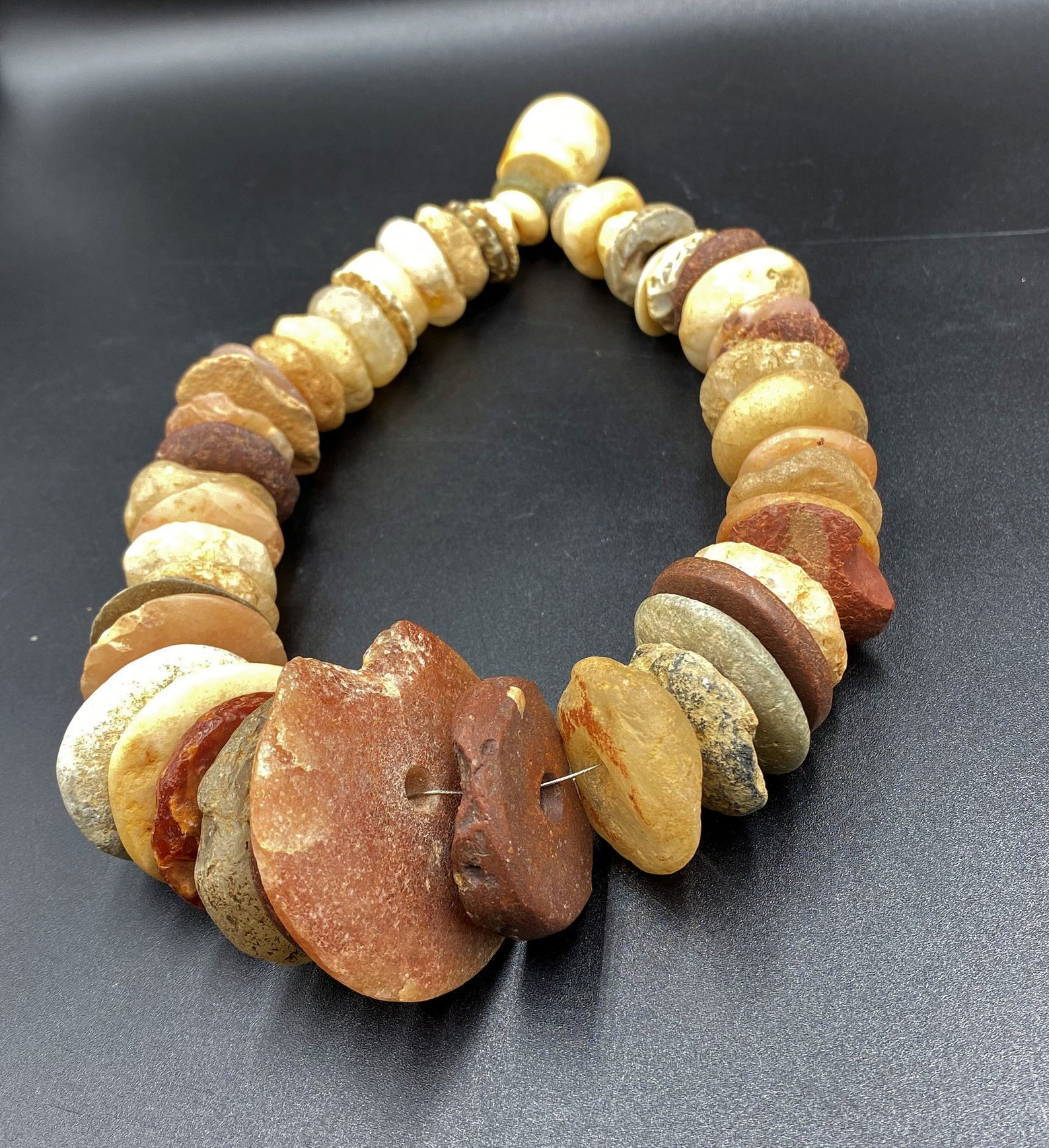 Ancient Stone Age Jewelry Beads Made Of Carnelian Rock  Etsy