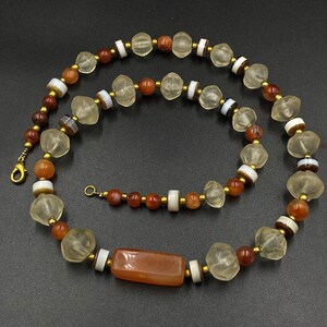 Himalayan Carnelian Agate Crystal Pendant With Stainless Steel Chain & Charger