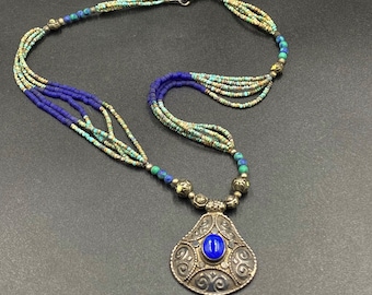 ヴィンテージ ヒマラヤ ネパール ハンドメイド シルバー ペンダント 