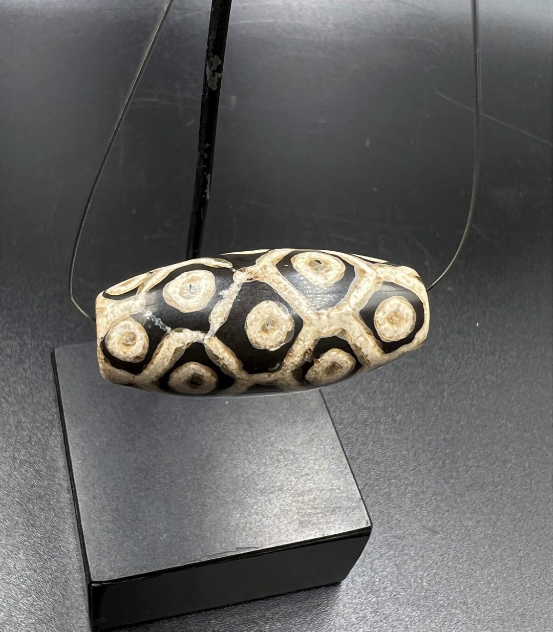 Nepali Indo Tibet Himalaya Antique Agate Dzi Eyes Tian Zhu Bead