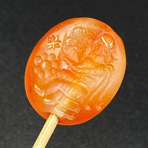 1 OLD BEADS Ancient Jewelry  Greek Stone INTAGLIO Signet