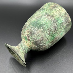 Bactrian Antique Ancient Greek Bronze Glass Cup Bowl Collectables