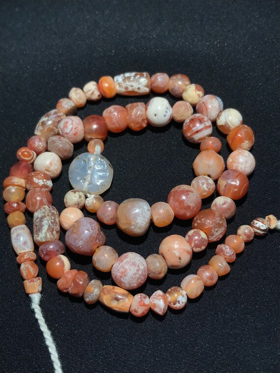 Ancient Carnelian indus BEADS FROM MESOPOTAMIA necklace | Etsy
