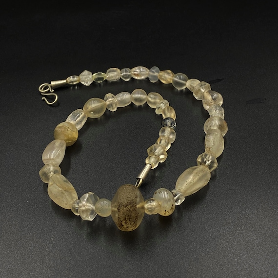 古代水晶　ビーズ 古代の水晶 クォーツ ビーズ ネックレス 中央アジア 紀元前 500 年