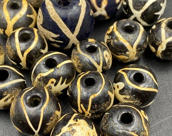 アンティークの古いガラスビーズ東南アジアビルマ鳥のフィギュアが飾