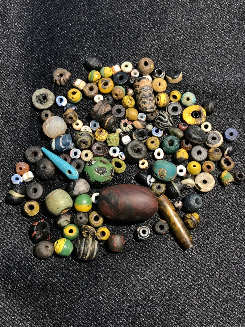Ancient egypt . lot of beads mostly glass roman 200 a OF Etsy