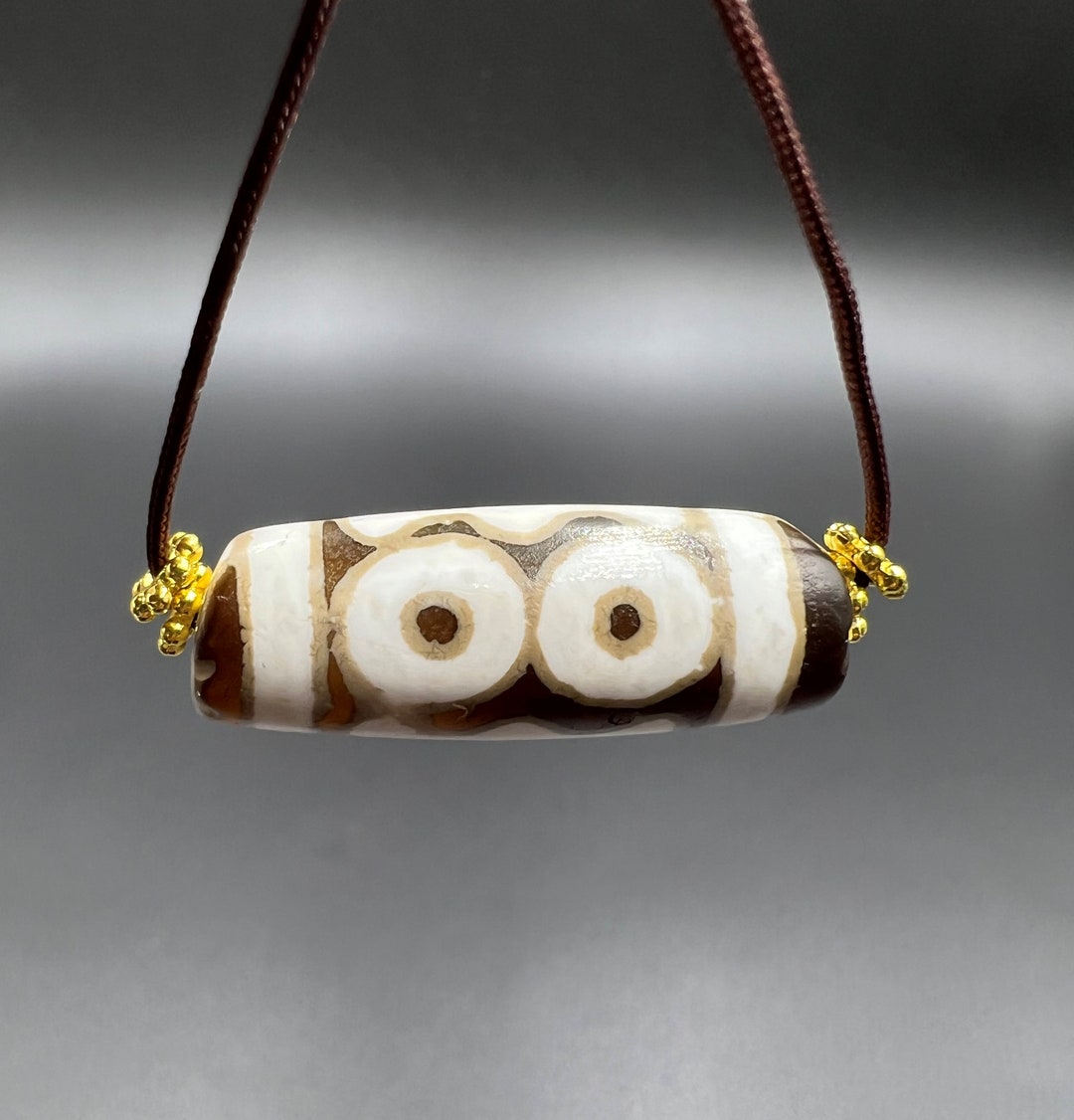 Perle DZI Ou ZEE En Agate Rubanée – Origine Tibet/Himalaya/Népal – Occasion – Amulette Bouddhiste