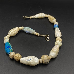 Old Ancient Antique Indo Greco Bactrian Rare Glazed Quartz Old Beads Necklace