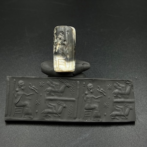 Alte orientalische Intaglio Figuren Gravur Achat Stempel Perle