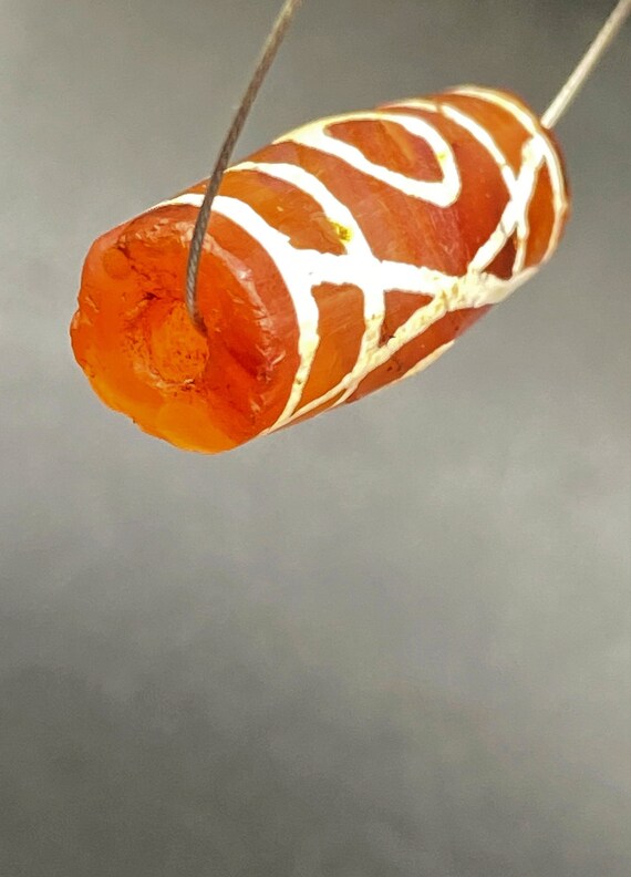 Rare Unique Pattern Antique Etched Carnelian Amul… - image 9