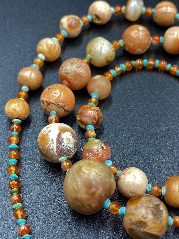 old agate carnelian   beads from central Asia Afg… - image 3