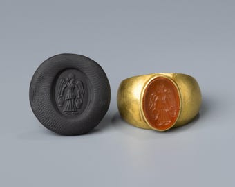 Roman 's Gold INTAGLIO RING - 4th-1st Century BC Ancient Gold Jewelry