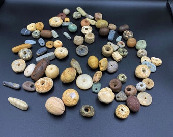 Neolithic Ancient Stone Age Jewelry Beads Made Of Carnelian Rock Stone Jasper
