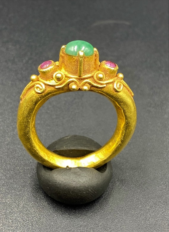 Ancient Gold Jewelry Ring South East Asia With Av… - image 5