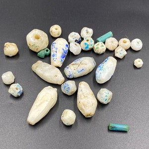 Old Bead Ancient Bactrian Region Antiquity Jewelry Amulet Glazed Quartz Necklace