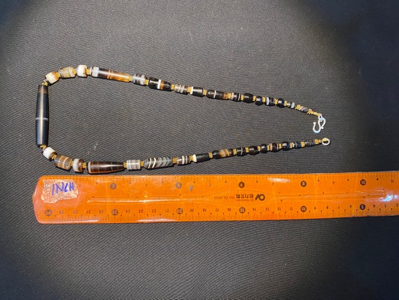 Cambodian Old  Banded Agate mala necklace 12th ce… - image 8